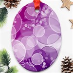 Purple Bubble Art Oval Ornament (Two Sides)