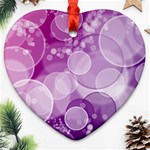 Purple Bubble Art Heart Ornament (Two Sides)