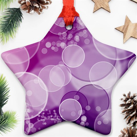 Purple Bubble Art Star Ornament (Two Sides) from ArtsNow.com Front