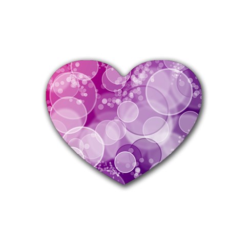 Purple Bubble Art Rubber Coaster (Heart) from ArtsNow.com Front