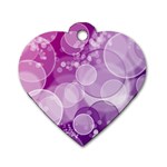 Purple Bubble Art Dog Tag Heart (Two Sides)