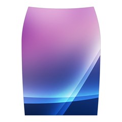 Purple Blue Wave Midi Wrap Pencil Skirt from ArtsNow.com Back