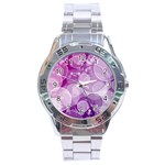 Purple Bubble Art Stainless Steel Analogue Watch