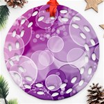 Purple Bubble Art Round Filigree Ornament (Two Sides)