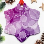 Purple Bubble Art Snowflake Ornament (Two Sides)