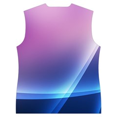 Purple Blue Wave Women s Button Up Vest from ArtsNow.com Back