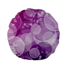 Purple Bubble Art Standard 15  Premium Round Cushion  from ArtsNow.com Back