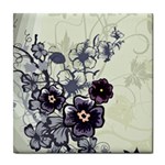 Purple Flower Art Tile Coaster