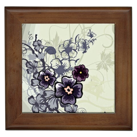 Purple Flower Art Framed Tile from ArtsNow.com Front