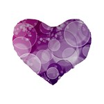 Purple Bubble Art Standard 16  Premium Flano Heart Shape Cushion 