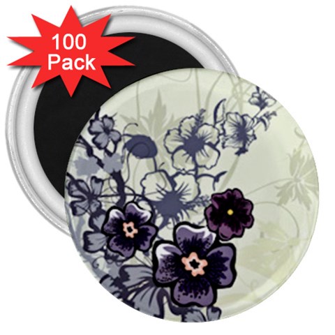Purple Flower Art 3  Magnet (100 pack) from ArtsNow.com Front