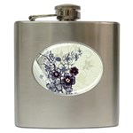 Purple Flower Art Hip Flask (6 oz)