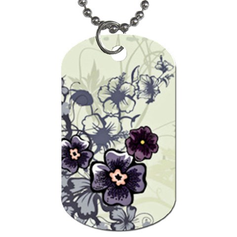 Purple Flower Art Dog Tag (Two Sides) from ArtsNow.com Front