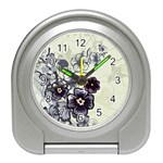 Purple Flower Art Travel Alarm Clock