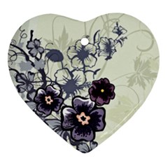 Purple Flower Art Heart Ornament (Two Sides) from ArtsNow.com Back