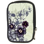 Purple Flower Art Compact Camera Leather Case