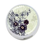 Purple Flower Art 4-Port USB Hub (One Side)