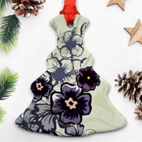 Purple Flower Art Ornament (Christmas Tree)  from ArtsNow.com Front