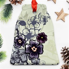 Purple Flower Art Bell Ornament (Two Sides) from ArtsNow.com Back