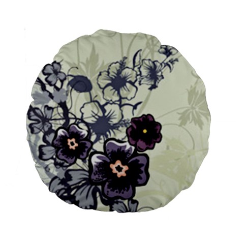Purple Flower Art Standard 15  Premium Round Cushion  from ArtsNow.com Front