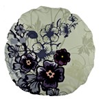 Purple Flower Art Large 18  Premium Round Cushion 