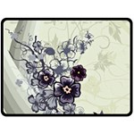 Purple Flower Art Double Sided Fleece Blanket (Large)