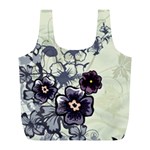 Purple Flower Art Full Print Recycle Bag (L)