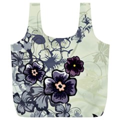 Purple Flower Art Full Print Recycle Bag (XL) from ArtsNow.com Front