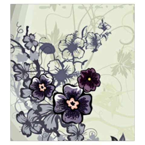 Purple Flower Art Drawstring Pouch (Large) from ArtsNow.com Front