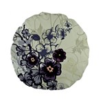 Purple Flower Art Standard 15  Premium Flano Round Cushion 