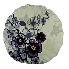 Purple Flower Art Large 18  Premium Flano Round Cushion  from ArtsNow.com Back