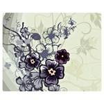 Purple Flower Art Double Sided Flano Blanket (Medium)