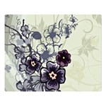 Purple Flower Art Double Sided Flano Blanket (Large)