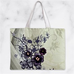 Purple Flower Art Zipper Mini Tote Bag from ArtsNow.com Front