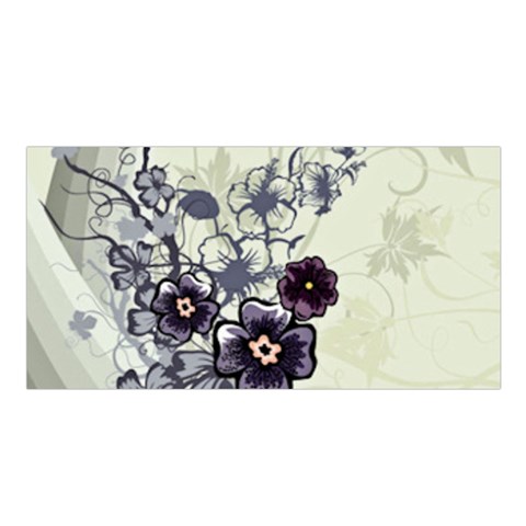 Purple Flower Art Satin Shawl from ArtsNow.com Front