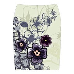 Purple Flower Art Midi Wrap Pencil Skirt from ArtsNow.com Back