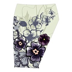 Purple Flower Art Midi Wrap Pencil Skirt from ArtsNow.com  Front Right 