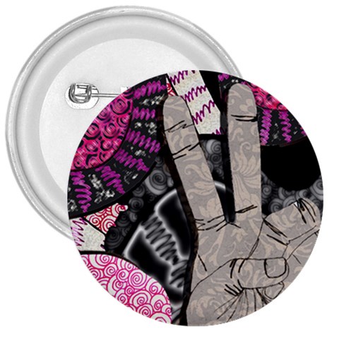 Peace Hand Art 3  Button from ArtsNow.com Front