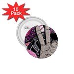 Peace Hand Art 1.75  Button (10 pack) 