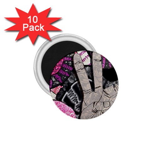 Peace Hand Art 1.75  Magnet (10 pack)  from ArtsNow.com Front