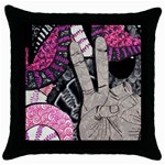 Peace Hand Art Throw Pillow Case (Black)