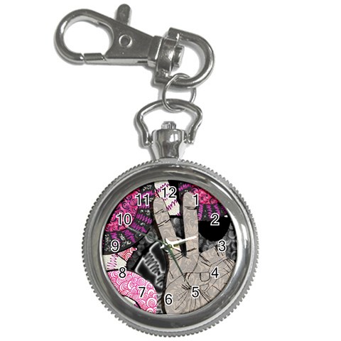 Peace Hand Art Key Chain Watch from ArtsNow.com Front