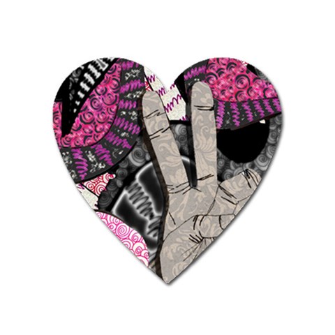 Peace Hand Art Magnet (Heart) from ArtsNow.com Front