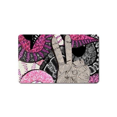 Peace Hand Art Magnet (Name Card) from ArtsNow.com Front