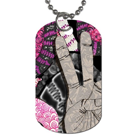 Peace Hand Art Dog Tag (Two Sides) from ArtsNow.com Front