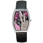 Peace Hand Art Barrel Style Metal Watch