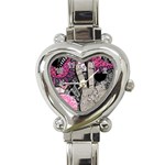 Peace Hand Art Heart Italian Charm Watch