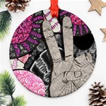 Peace Hand Art Round Ornament (Two Sides)