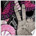 Peace Hand Art Canvas 12  x 12 