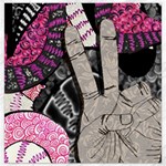 Peace Hand Art Canvas 16  x 16 